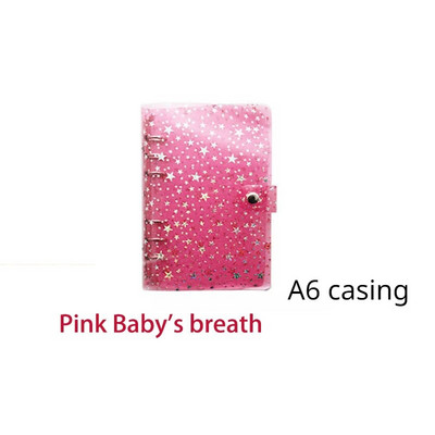 Pilna Sky Star caurspīdīga PVC iesiešanas piezīmju grāmatiņa 6 caurumu vienkāršs A5A6 apvalks, nospiežot pogu Bukletu saistviela Budžeta iesiešanas piezīmju grāmatiņa