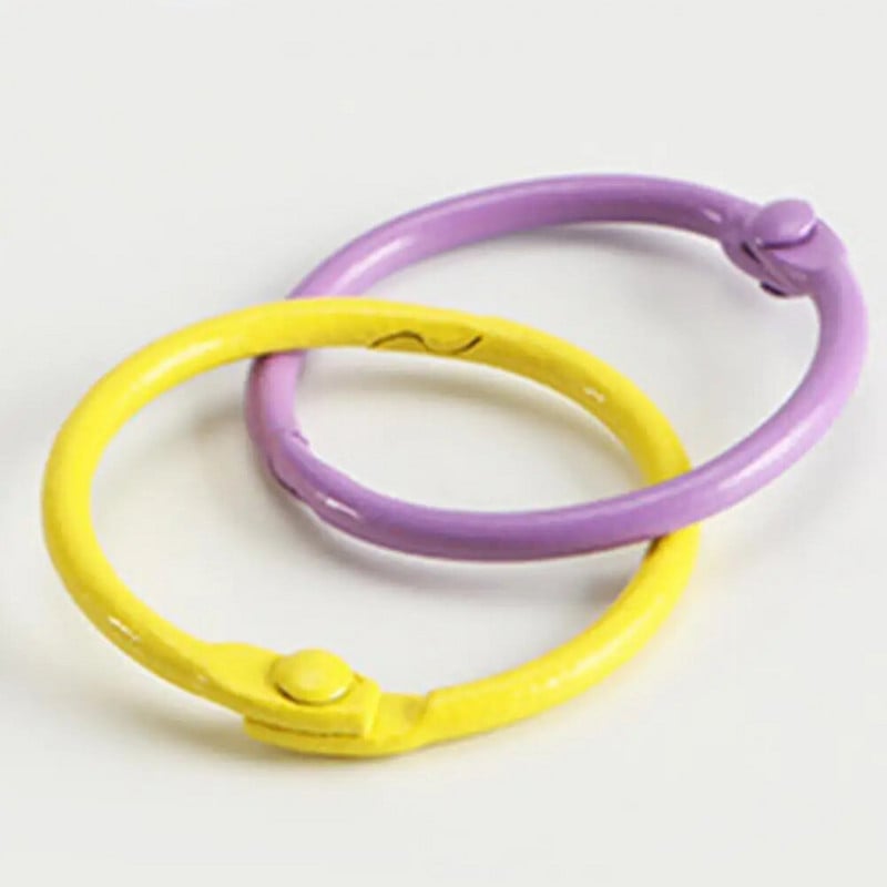 Piezīmjdatora gredzens ar vaļīgām lapām Krāsaini metāla iesiešanas gredzeni Daudzpusīgi biroja skolas piederumi dokumentu kārtošanai Atslēgu piekariņi