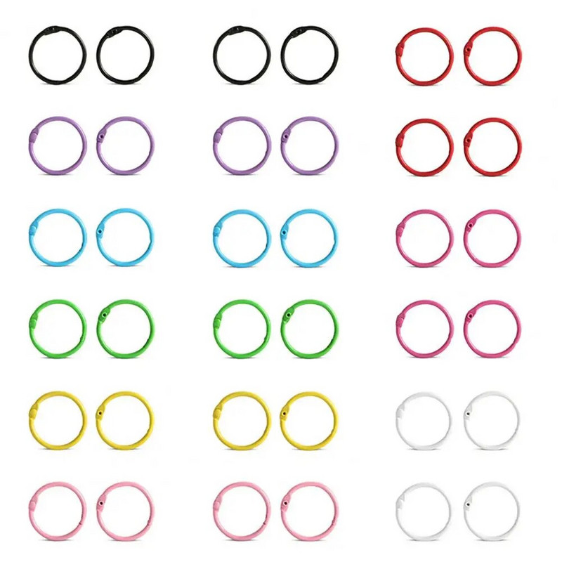 Piezīmjdatora gredzens ar vaļīgām lapām Krāsaini metāla iesiešanas gredzeni Daudzpusīgi biroja skolas piederumi dokumentu kārtošanai Atslēgu piekariņi