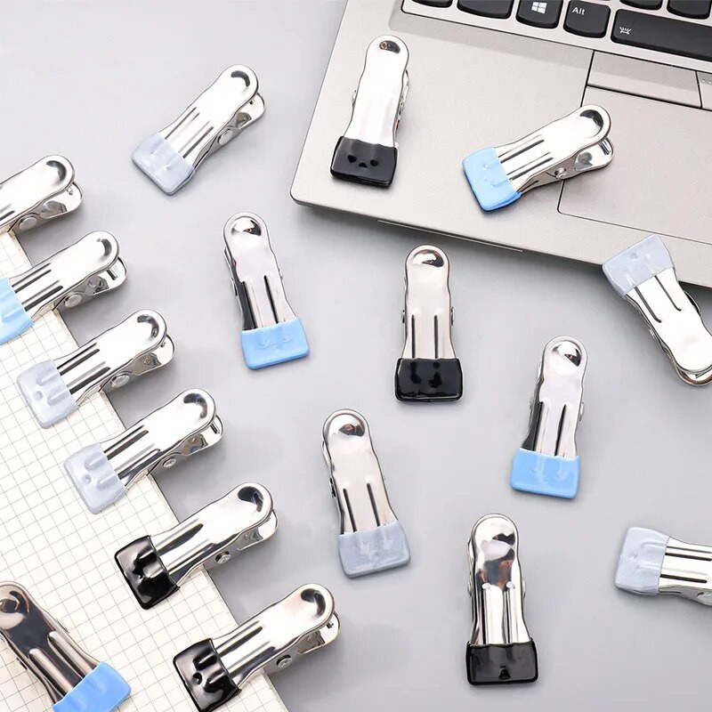 !0Gb Universālie nerūsējošā tērauda apģērbi piekaramie klipsi Vēja necaurlaidīgi blīvēšanas klipsi Failu šķirošanas klipši apģērbi dvieļi zeķes klipši