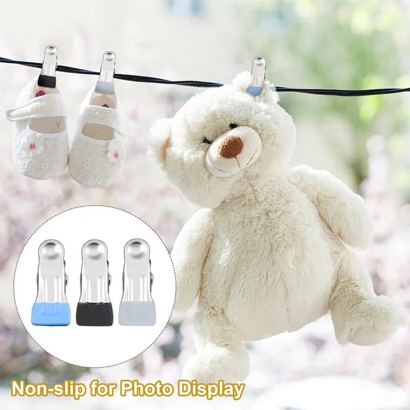 !0Gb Universālie nerūsējošā tērauda apģērbi piekaramie klipsi Vēja necaurlaidīgi blīvēšanas klipsi Failu šķirošanas klipši apģērbi dvieļi zeķes klipši