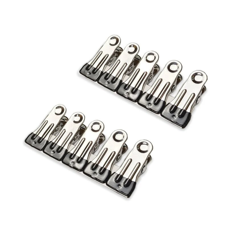 !0Gb Universālie nerūsējošā tērauda apģērbi piekaramie klipsi Vēja necaurlaidīgi blīvēšanas klipsi Failu šķirošanas klipši apģērbi dvieļi zeķes klipši