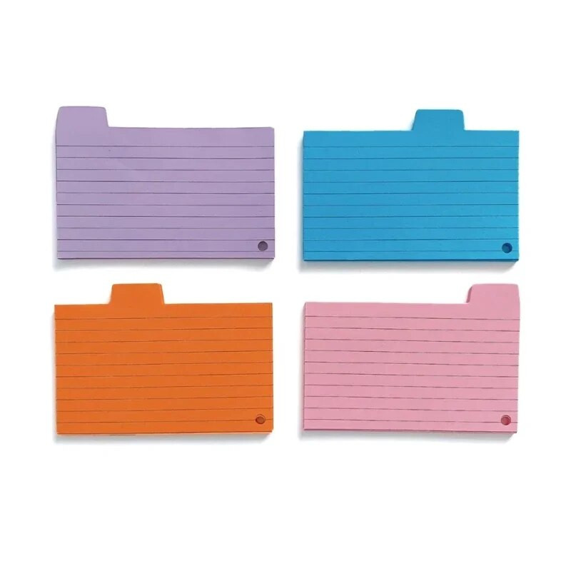 Spalvingos rodyklės kortelės, 100 lapų kortelės su skirtukais Rodyklės kortelės Taisymo kortelės Su brūkšneliais Kortelės Pastaba Užduočių sąrašo kortelės
