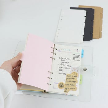 A6 Binder Index Dividers 5 Tabs 6 Hole Punched Binder Divider Planner Filler Paper Inserts Loose Leaf Binder Sheet Sheet Index