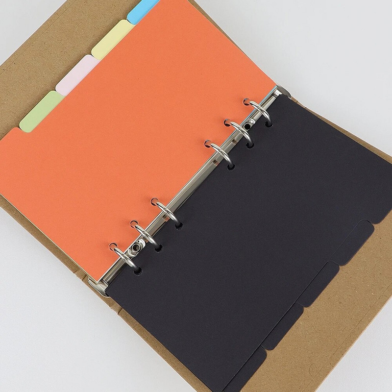 A6 iesiešanas rādītāja sadalītāji 5 cilpas 6 caurumots iesiešanas sadalītājs plānotājs pildījuma papīra ieliktņi vaļēju lapu saistvielas loksnes rādītāja lapa