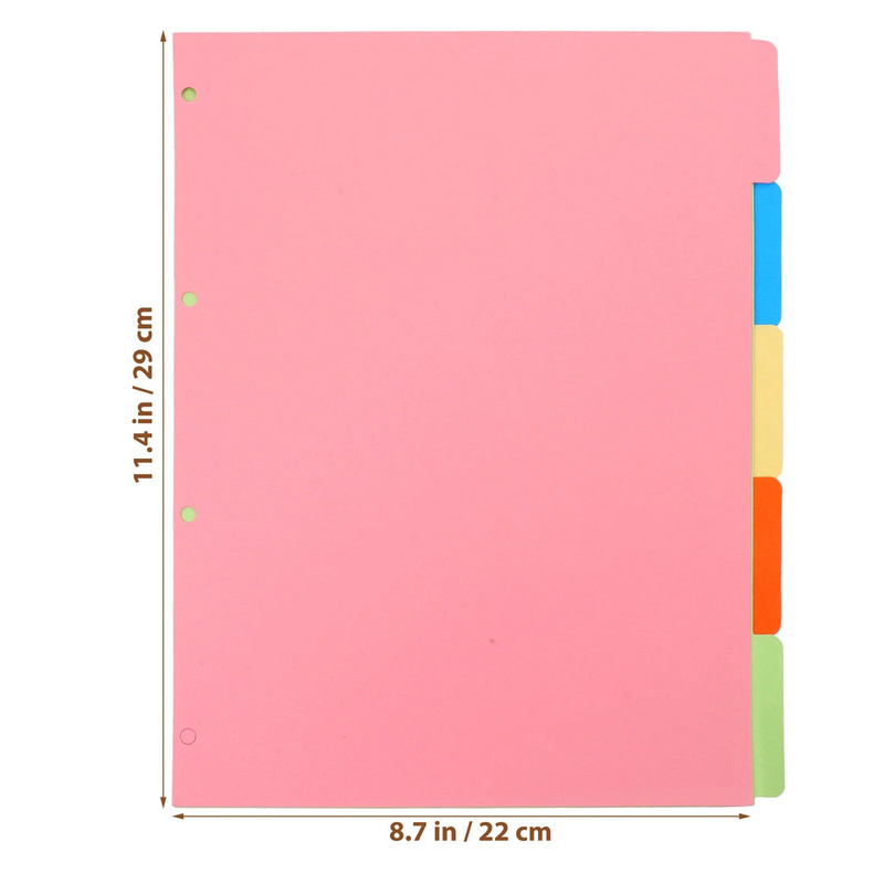 2 komplekti Eraldusleht Värviline köitja Jagajad Sildid Märkmiku markerid sakid Esteetilised A4 eemaldatavad augustatud
