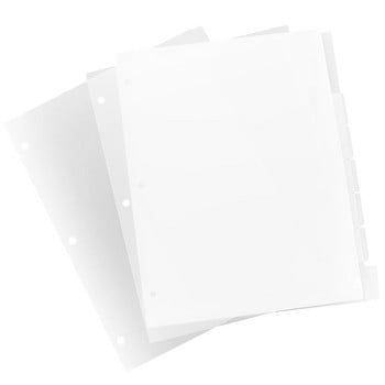 Ξεχωριστά χαλαρά φύλλα Βιβλίο Refill Paper Dividers Recipe Diviers Clear Binder Dividers
