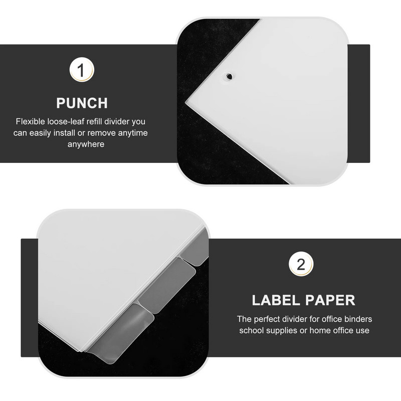 Razdjelnici papira za ponovno punjenje zasebnih listova Razdjelnici za recepte Razdjelnici prozirnog poveza