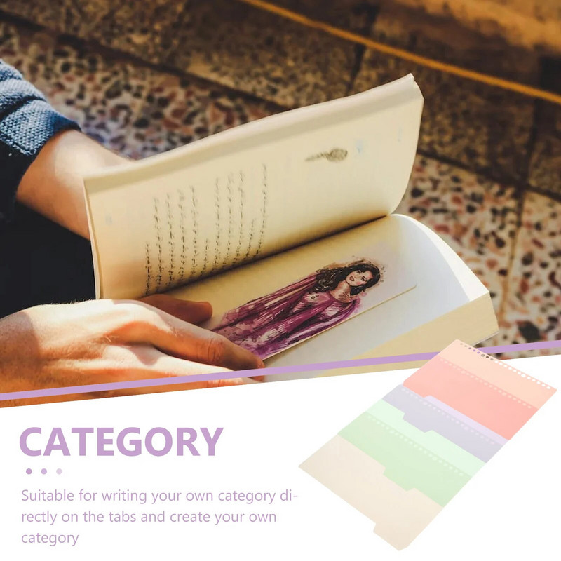 8 tk Paberi eraldaja Eemaldatavad sülearvuti vaheseinad Markerid Lahtise lehe lehefail A5 registrikaart augustatud köitja