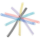Plastikinės spiralinės rišimo ritės 6 vnt Spalvingos surišimo spiralės surišimo spygliai Segtuvų šukos spygliai Knygų įrišimo rinkinių ataskaita