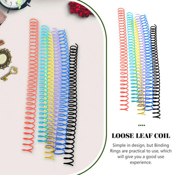 Пластмасови спираловидни намотки за подвързване 6 бр. Цветни спирали за подвързване Гръбчета за подвързване Гребени за подвързване Гръбчета Комплекти за подвързване на книги Доклад