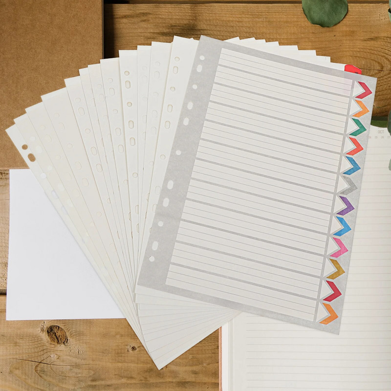 12 lapų bloknoto skirstytuvai Užrašų knygelės segtuvų skirstytuvai Kalendorius Mėnesio rodyklės puslapiai Segtuvų skirstytuvai