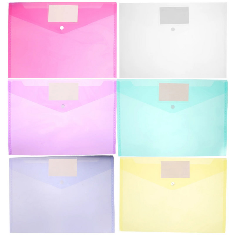 6 gab 11 caurumu caurspīdīgs failu maisiņš ar spiedpogu Ūdensnecaurlaidīgs A4 formāta čeku uzglabāšanas somas Pārnēsājamas organizatora biroja mapes