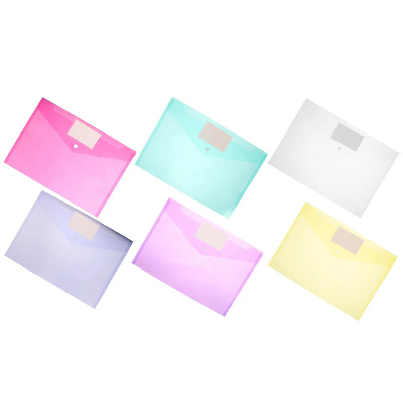 6 gab 11 caurumu caurspīdīgs failu maisiņš ar spiedpogu Ūdensnecaurlaidīgs A4 formāta čeku uzglabāšanas somas Pārnēsājamas organizatora biroja mapes