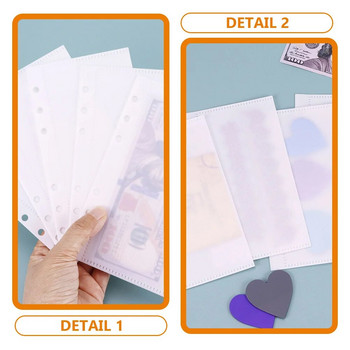 Άδειο πλαστικό Α6 Binder Organizer Divider Separator Board Notebooks Cash Budget Bag For Protectors Τσέπες Αποθήκευση