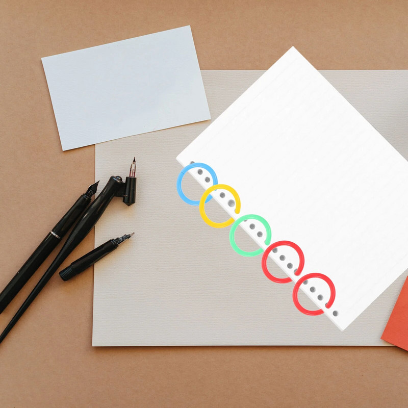 40 tk Korduvkasutatav köitmisrõngas plastist lahtised köiterõngad lahtised lehtede rõngad väljalõigete raamatuköitjate rõngad