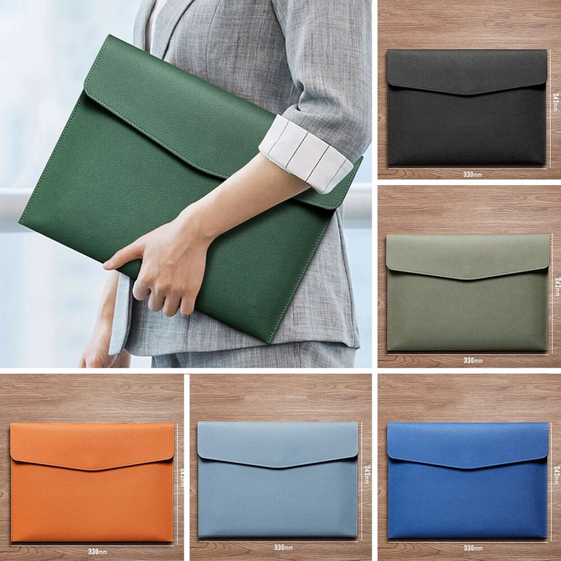 Pārnēsājama A4 failu kabata PU ādas dokumentu maciņa failu mape Liela ietilpība failu soma ar aiztaisāma Biroja biznesa putekļu necaurlaidīga