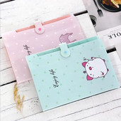 Cute Cartoon A4 File Folders 5 Pockets Office Expanding File Folders Document Organizer Κουμπί κλεισίματος Σχολικά προμήθειες