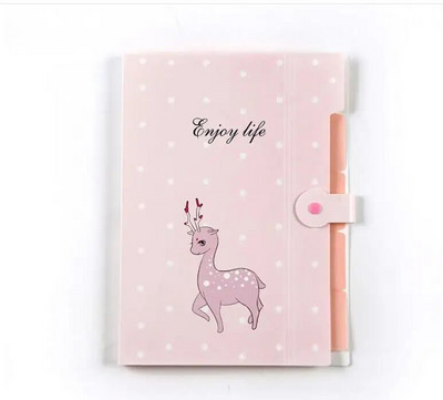 Cute Cartoon A4 File Folders 5 Pockets Office Expanding File Folders Document Organizer Κουμπί κλεισίματος Σχολικά προμήθειες