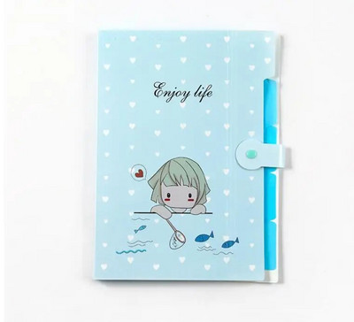 Cute Cartoon A4 File Folders 5 Pockets Office Expanding File Folders Document Organizer Κουμπί κλεισίματος Σχολικά προμήθειες