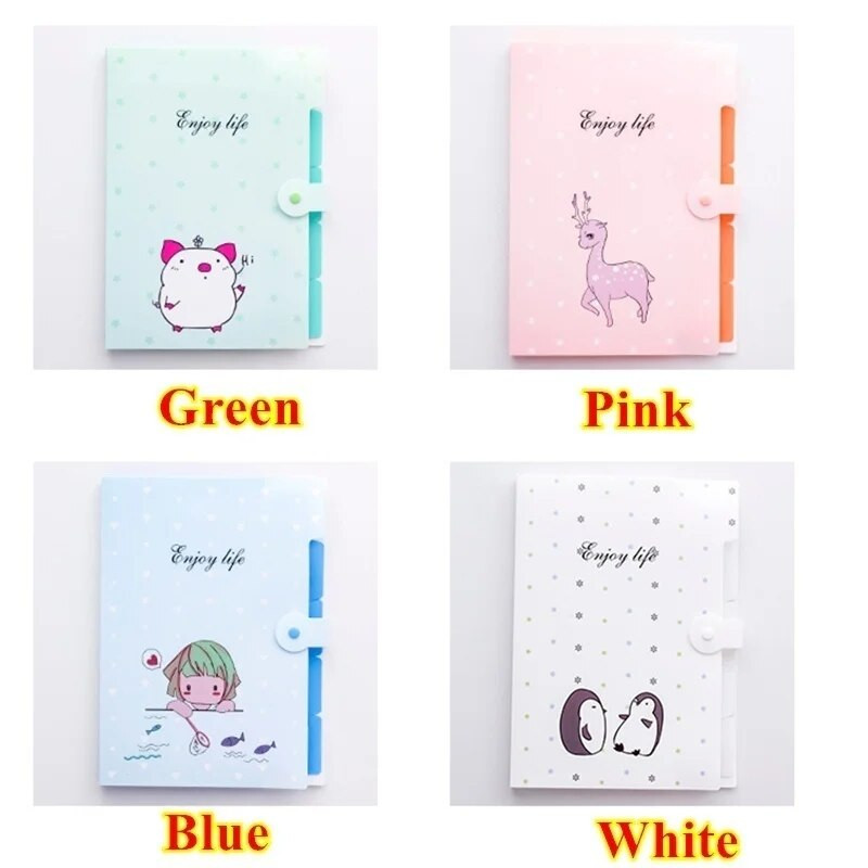 Cute Cartoon A4 File Folders 5 Pockets Office Expanding File Folders Document Organizer Κουμπί κλεισίματος Σχολικά προμήθειες