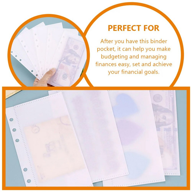 Άδειο πλαστικό Α6 Binder Organizer Divider Separator Board Notebooks Cash Budget Bag For Protectors Τσέπες Αποθήκευση