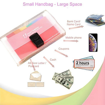 MOHAMM-Πλαστικό χαρτί απόδειξης, φορητός φάκελος, επεκτάσιμη βάση, οργάνωση αρχείων, 13 τσέπες, χρώμα Rainbow, μέγεθος Mini A6, 1 τεμ.