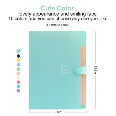 Suure mahutavusega Korea kirjatarbed Lihtne mitmekihiline võrekott Kontori kausta orelifail viievärviline nupp