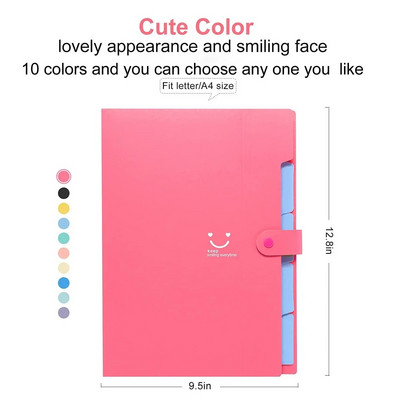 Suure mahutavusega Korea kirjatarbed Lihtne mitmekihiline võrekott Kontori kausta orelifail viievärviline nupp