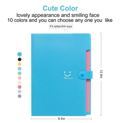 Suure mahutavusega Korea kirjatarbed Lihtne mitmekihiline võrekott Kontori kausta orelifail viievärviline nupp