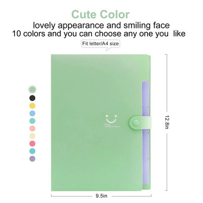 Suure mahutavusega Korea kirjatarbed Lihtne mitmekihiline võrekott Kontori kausta orelifail viievärviline nupp