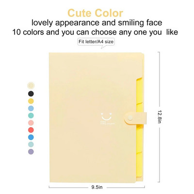 Suure mahutavusega Korea kirjatarbed Lihtne mitmekihiline võrekott Kontori kausta orelifail viievärviline nupp