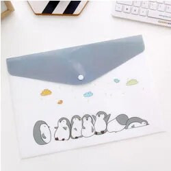 Korejas papīra maisiņi A4 PVC jauki multfilmu dzīvnieki Meng bija daļēji caurlaidīgs papīra maisiņš studentu mapes, elastīgas aizdares mape A262