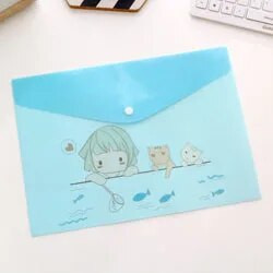 Korejas papīra maisiņi A4 PVC jauki multfilmu dzīvnieki Meng bija daļēji caurlaidīgs papīra maisiņš studentu mapes, elastīgas aizdares mape A262