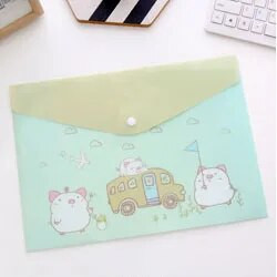 Korejas papīra maisiņi A4 PVC jauki multfilmu dzīvnieki Meng bija daļēji caurlaidīgs papīra maisiņš studentu mapes, elastīgas aizdares mape A262