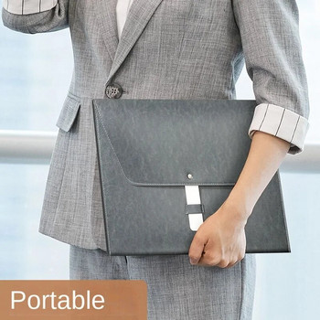 Чанта за файлове A4 Бизнес офис кожено куфарче с голям капацитет Преносими папки за файлове Съхранение на информация Чанта за ученически пособия