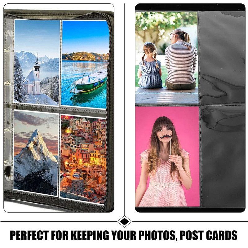 20 Φύλλα Τσέπης Διαφανής αποθήκευση άλμπουμ φωτογραφιών Μανίκια καρτών συναλλαγών Σελίδα Στήριγμα σελ.