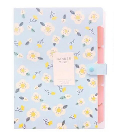 1PC Svaigu ziedu kartotēkas ražošanas mape, daudzfunkcionāla 5/8 starpstāvu faila A4 formāta dokumentu failu mape Skolas birojs