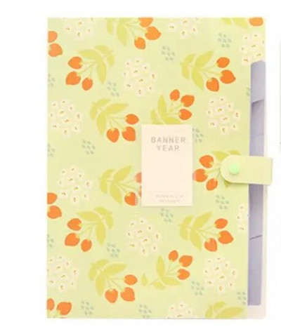 1PC Svaigu ziedu kartotēkas ražošanas mape, daudzfunkcionāla 5/8 starpstāvu faila A4 formāta dokumentu failu mape Skolas birojs