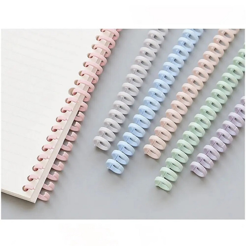 Laisvų lapų surišimo juostelė plastikinis žiedas surišimo segtukas Nuimama palaidų lapų sagtis, skirta iškarpų albumo A5/A4/B5 surišimo žiedams, 12 mm