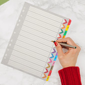 12 lapų išlenkta kategorija Etikečių lentos etiketės Mėnesio skirtukų skirstytuvai Popierinis bloknotas