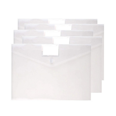 5 τμχ Πλαστικοί φάκελοι μεγέθους Α4 Φάκελοι φακέλων φακέλων αρχείου εγγράφων με θήκη ετικετών και κούμπωμα για σχολικά είδη γραφείου