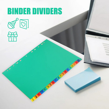 21 τεμ. Σημειωματάρια A4 Διαχωρισμένα Loose Leaf Punched Binder Dividers Loose-leaf Page Markers File Office