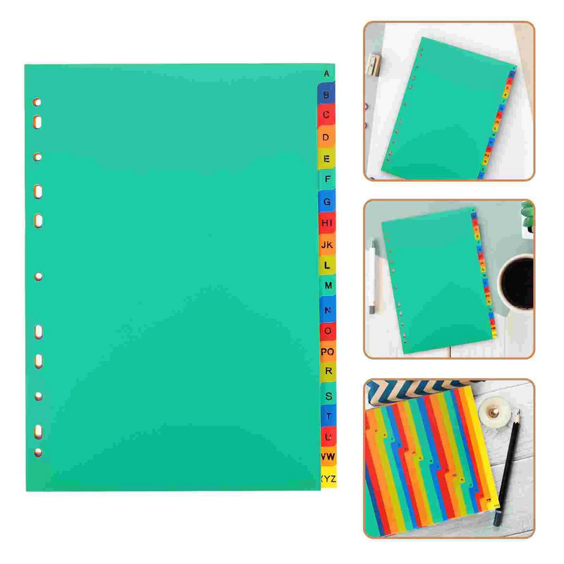21 τεμ. Σημειωματάρια A4 Διαχωρισμένα Loose Leaf Punched Binder Dividers Loose-leaf Page Markers File Office