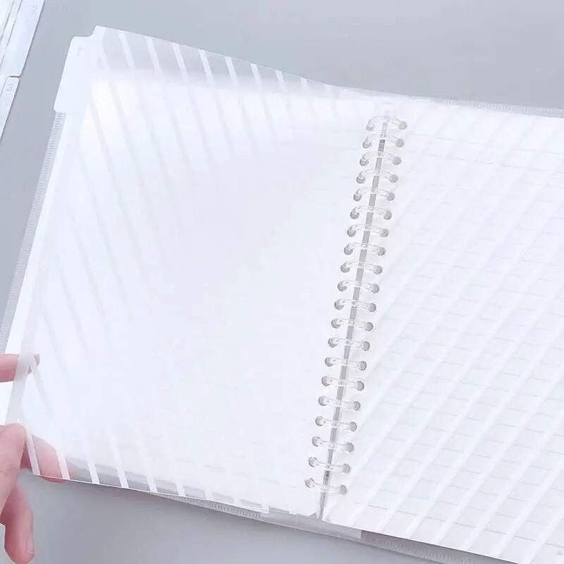 5 loksnes A5 B5 A4 caurspīdīga papīra rādītāja dalītājs, personīgais plānotājs, piezīmjdatora atdalītājs ar brīvām lapām dienasgrāmatas rakstāmpiederumu piederums