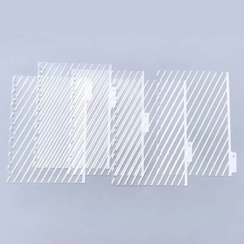 5 loksnes A5 B5 A4 caurspīdīga papīra rādītāja dalītājs, personīgais plānotājs, piezīmjdatora atdalītājs ar brīvām lapām dienasgrāmatas rakstāmpiederumu piederums