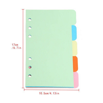 CPDD 5Pcs Refills 6 Hole Blank Colorful Paper for A5 Loose Leaf Binder Notebook