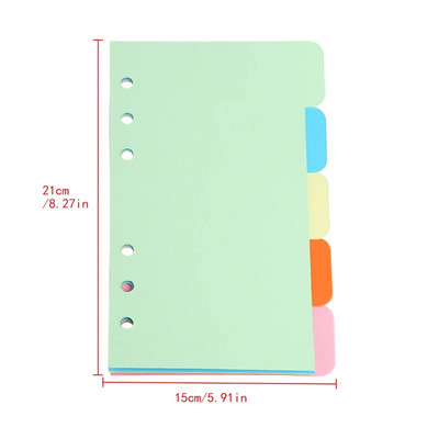 CPDD 5Pcs Refills 6 Hole Blank Colorful Paper for A5 Loose Leaf Binder Notebook