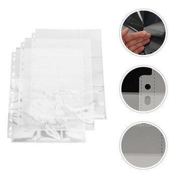 30 листа Чанта за съхранение на свободни листа Фотокнига Прозрачни ръкави за картички Голям капацитет