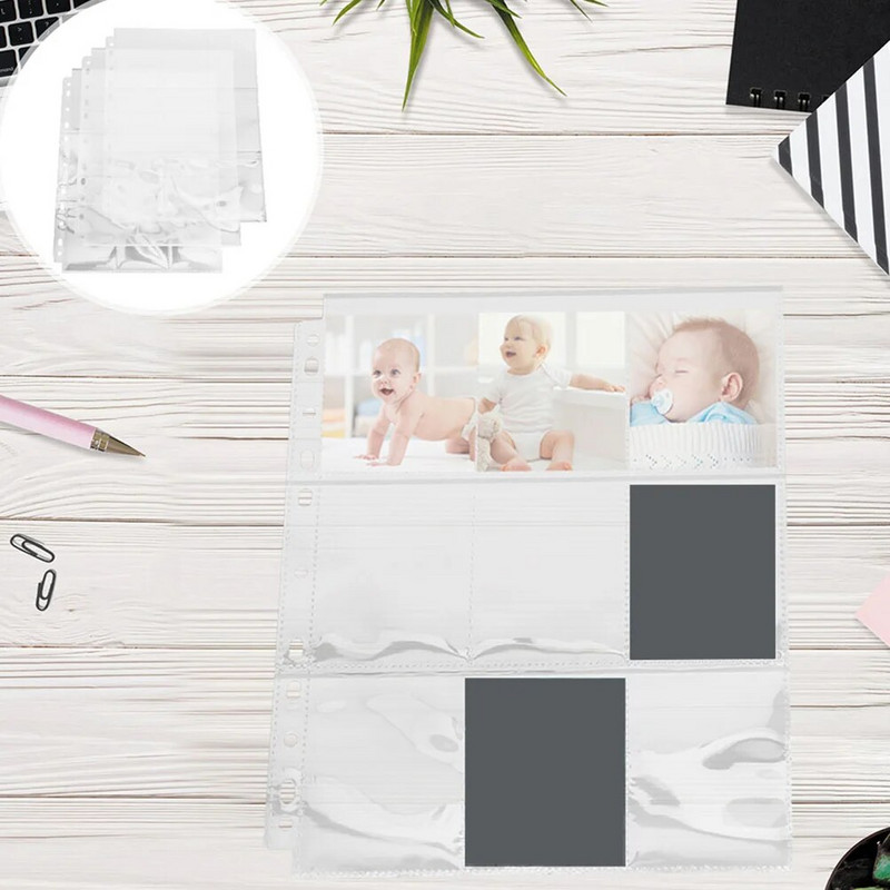 30 loksnes glabāšanas maisiņš ar vaļīgām lapām Fotogrāmata Caurspīdīgas kartītes Uzmavas Liela ietilpība